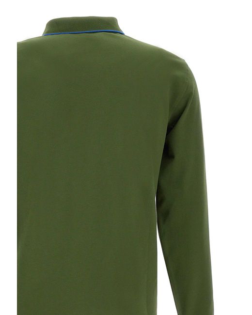 Sun 68 Green Small Stripes Polo Shirt Cotton for men