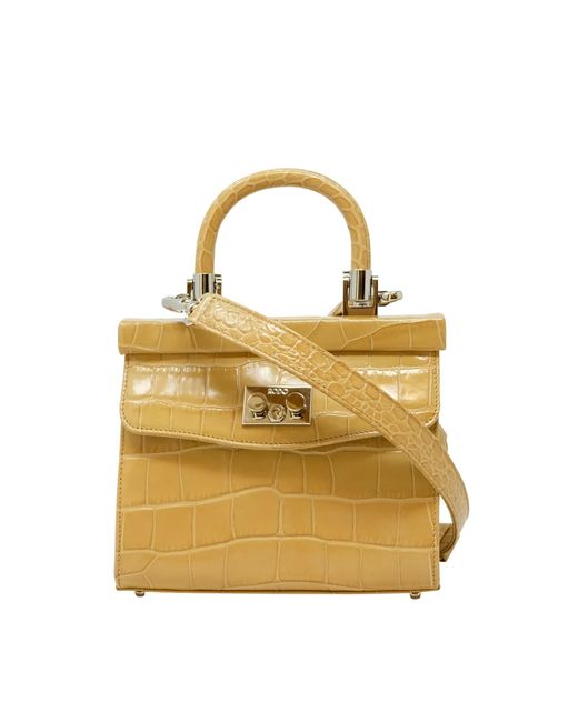 Rodo Metallic Sahara Croco Leather Paris Handbag