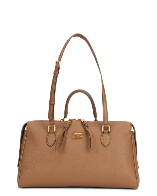 Dolce & Gabbana Brown Leather Tote Bag Calfskin