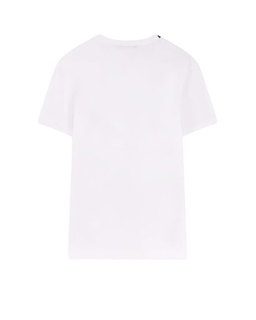 Dolce & Gabbana White Cotton T-Shirt With Iconic Logo Patch for men