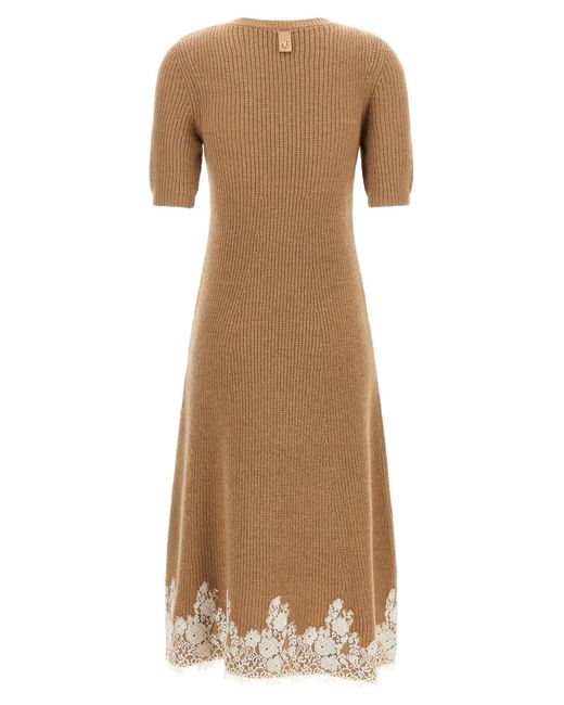 Alberta Ferretti Natural Cashmere Midi Dress