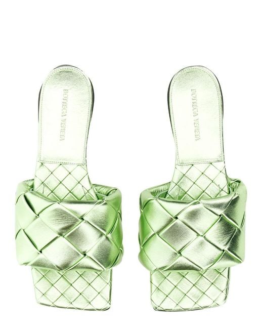 Bottega Veneta Green Flat Sandal The Lido Leather