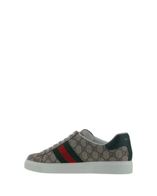 Gucci Brown Ace GG Canvas Low-top Sneakers for men