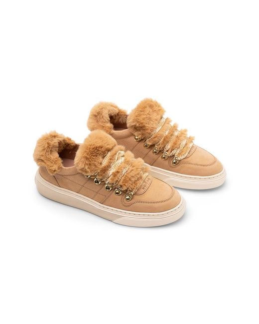 Hogan Black Faux-Fur Trimmed Sneakers