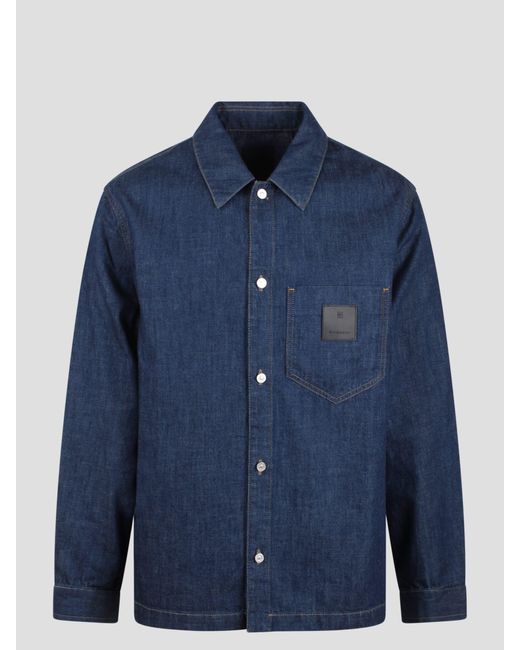 Givenchy Blue Denim Boxy Fit Shirt for men