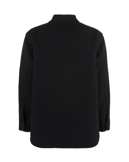 Jil Sander Black Overshirt Cashmere Coat for men