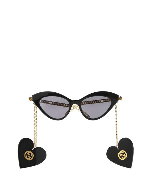 Gucci Black Two-Tone Acetate And Metal Sunglasses