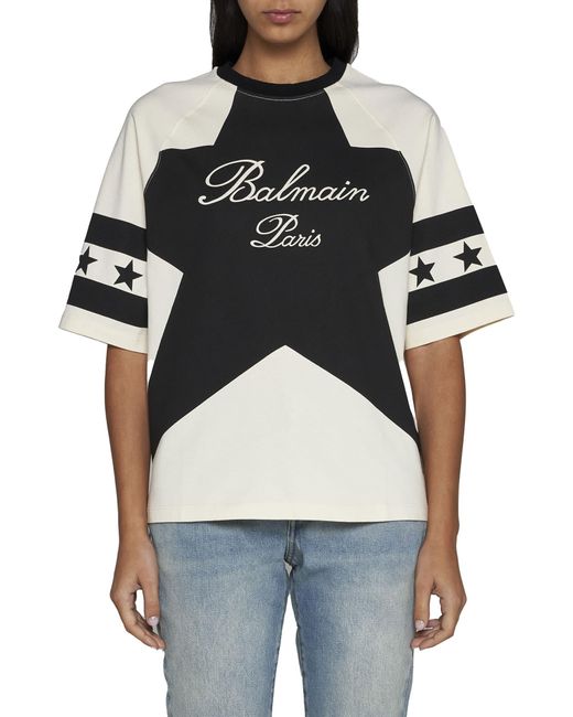 Balmain Black T-shirts And Polos