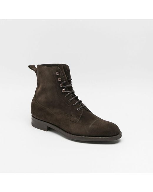 Edward Green Brown Galway Mocca Suede Derby Boot for men
