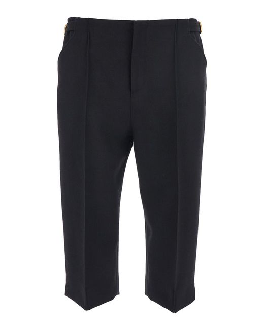 Chloé Blue Chloé Bermuda Pants With Side Buckle Closure And Front Pences