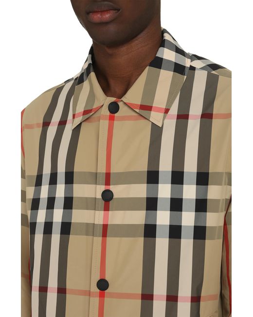 Burberry Natural Checked Jacket Polyamide Raincoats for men