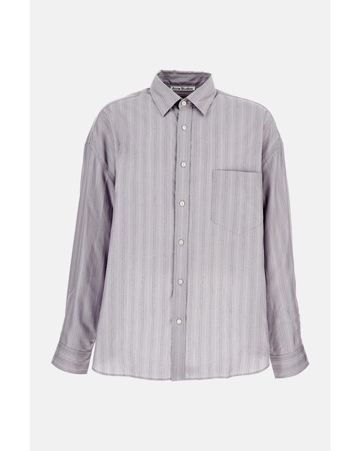 Acne Gray Striped Shirt for men