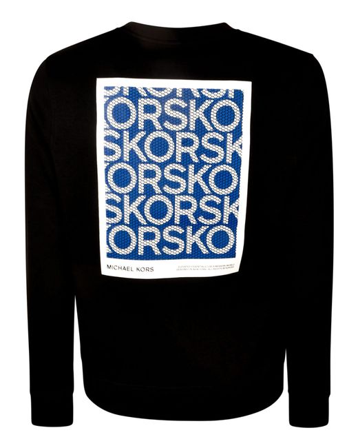 Michael Kors Black Logo Patched Ribbed Sweatshirt for men
