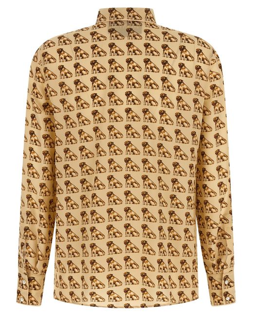 Valentino Garavani Natural Petit Charles Print Shirt Silk Shirt, Blouse