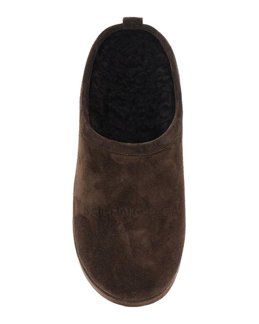 Balenciaga Brown Mule Alaska Suede Platform