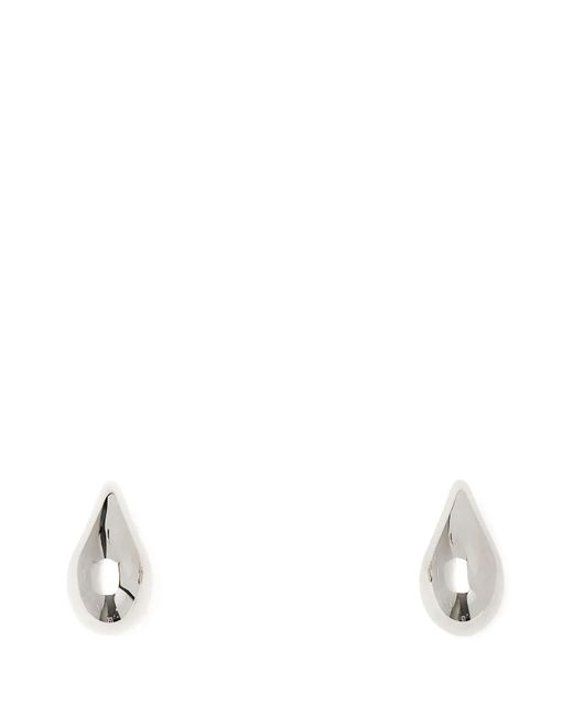 Bottega Veneta White 925 Big Drop Earrings