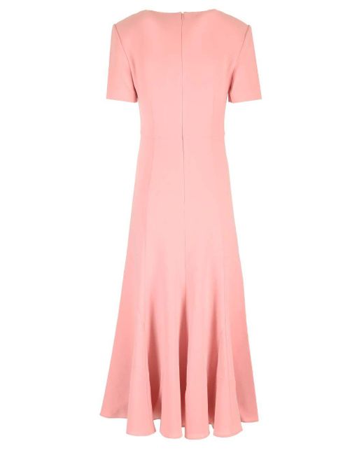 Roland Mouret Pink Cady Midi Dress