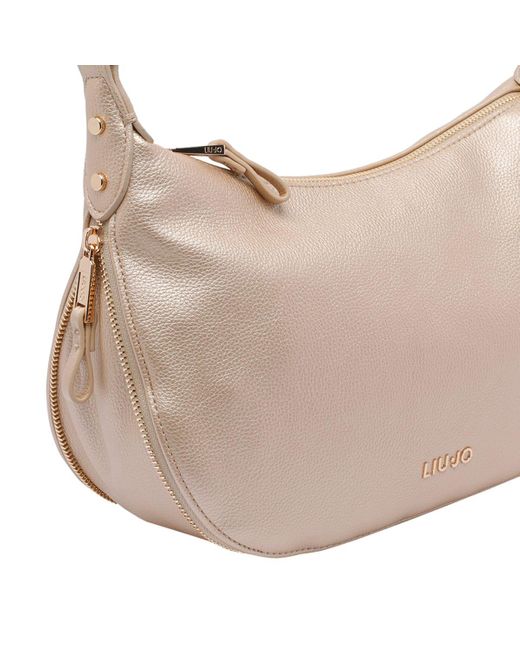 Liu Jo Natural Medium Logo Hobo Bag