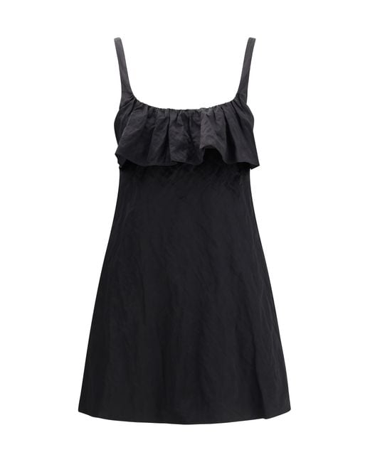 Chloé Black Mini Dress Washed Technical Satin