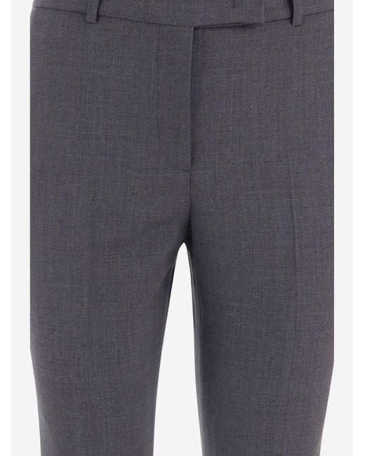 Ql2 Gray Stretch Wool-Blend Nellie Pants Trousers