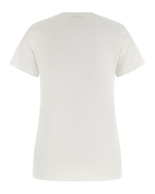 Moncler White Logo Patch T-Shirt