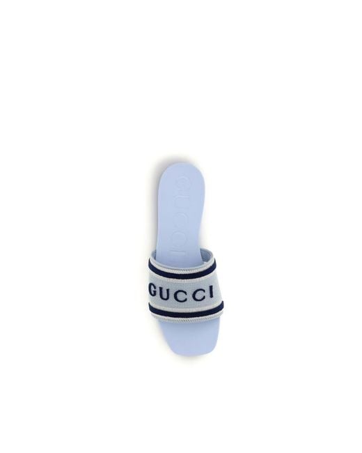 Gucci Blue Cotton Sandals