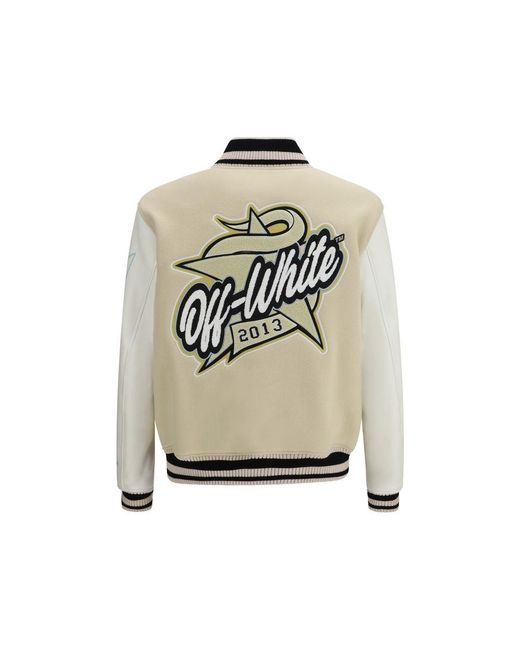 Off-White c/o Virgil Abloh Natural Beige Wool Oves Aries Bomber - It48 | M for men