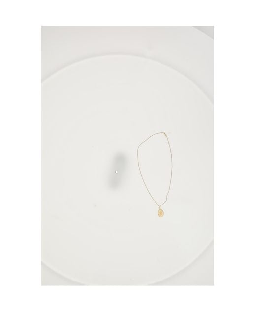 Céline White Necklace Medal Brass Necklaces