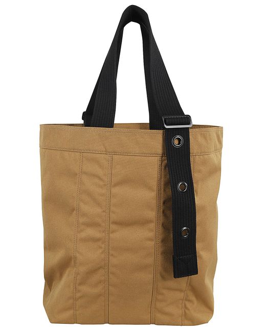 Y-3 Brown Logo Printed Tote Bag for men