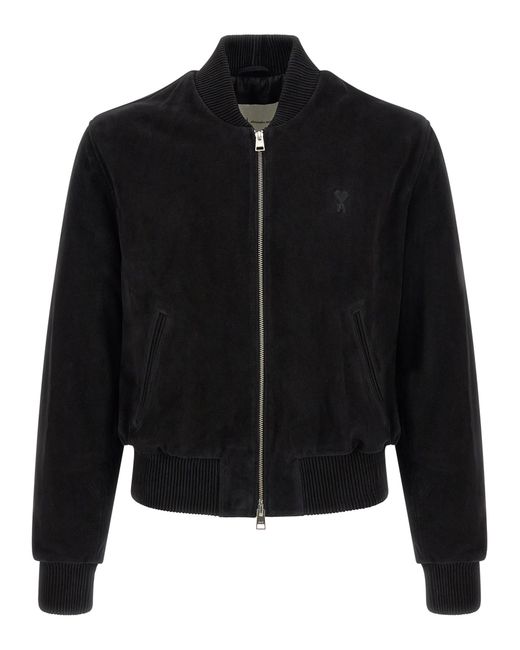 AMI Black 'Ami De Coeur' Jacket for men