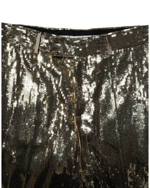 Dolce & Gabbana Green Sequin Shorts for men