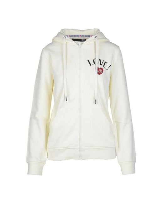 Love Moschino White Sweatshirt Lyst