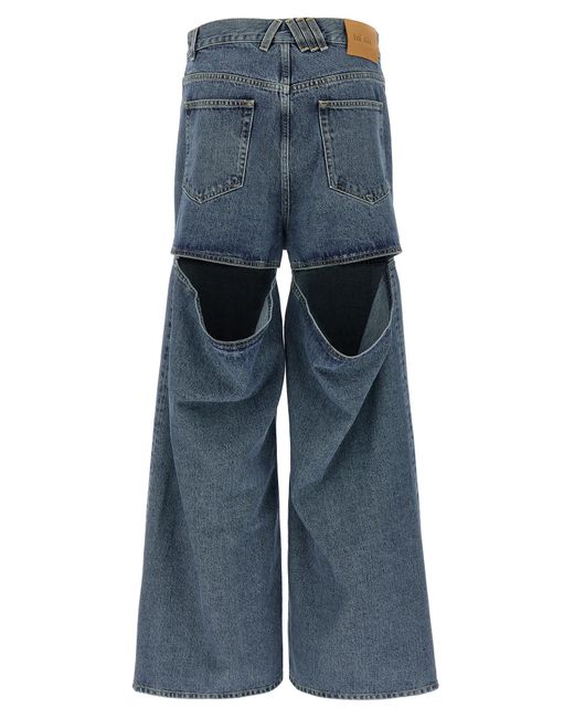 The Attico Blue Washed Denim Cut-Out Jeans