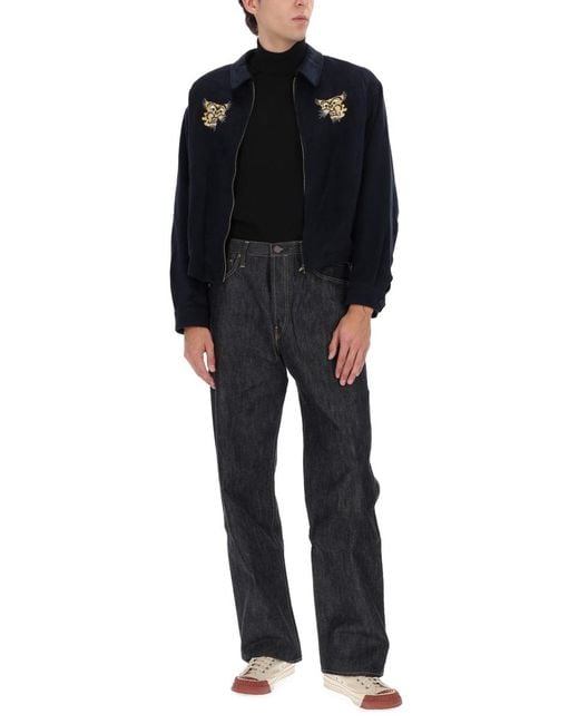 Visvim Blue Norad Blouson Jacket Silk for men