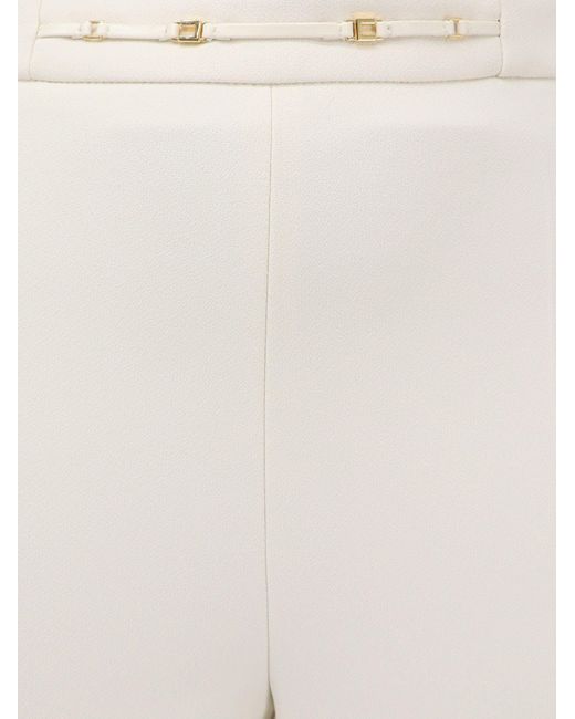Elisabetta Franchi White Trousers Essentials Polyester