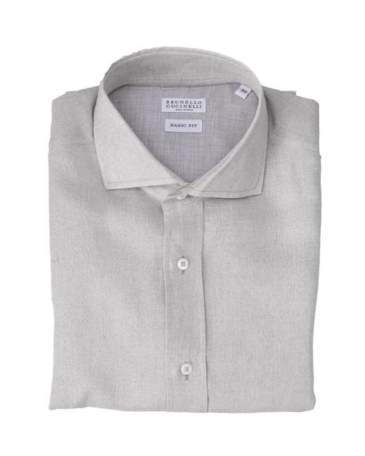 Brunello Cucinelli Gray Shirts for men