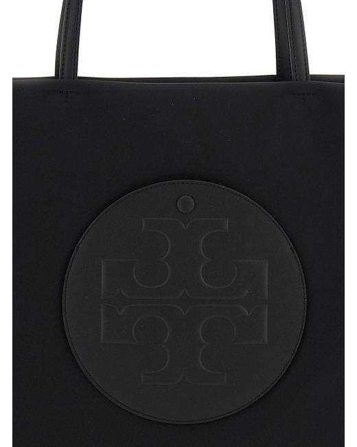 Tory Burch Black 'Ella' Large Tote Bag With Tonal Logo Detail