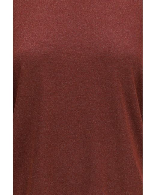 Brunello Cucinelli Red Short-Sleeve Cashmere And Silk Sweater