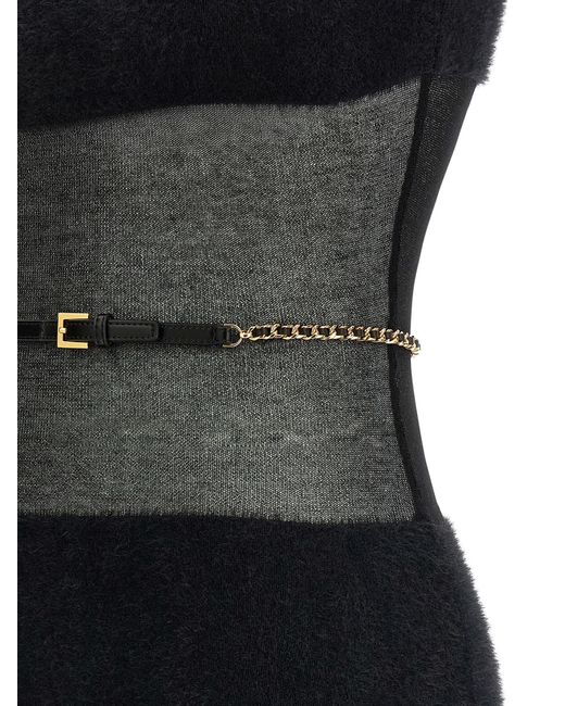 Elisabetta Franchi Black Gauze Insert Dress