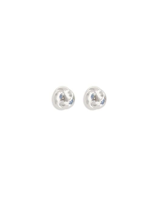 Self-Portrait White Brass Earrings
