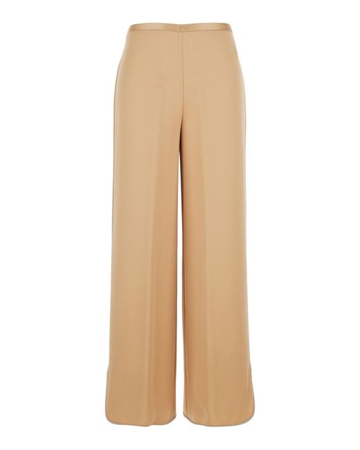 Forte_forte Natural Pants With Elasticized Back Waist And Wide Leg