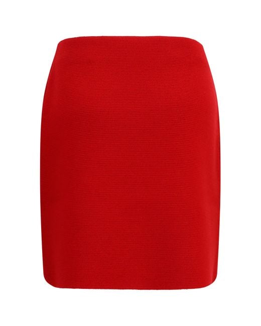 Fabiana Filippi Red Wool Skirt Merino Ovis Aries