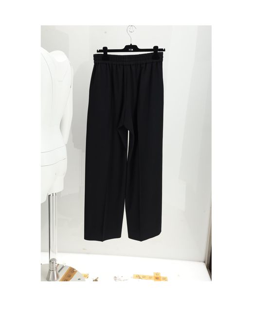 Céline Black Trousers With Elastic Waist, Wool