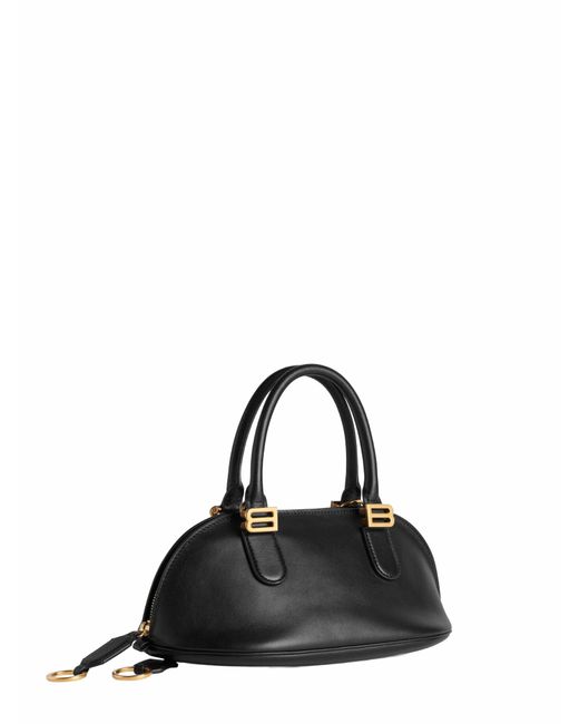 Balenciaga Black Mini Bowling Bag Bolero Calf Leather Shoulder