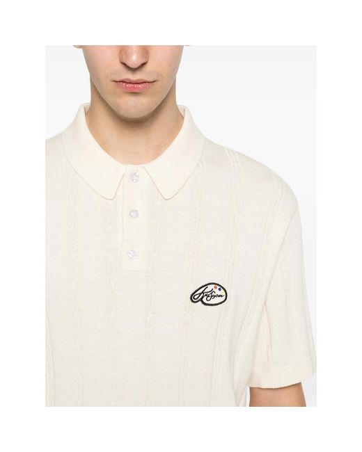 Kidsuper White Knit Polo Shirt Cotton for men