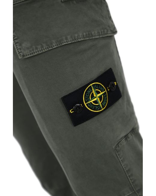 Stone Island Gray Cargo Trousers 30604 Old Treatment for men