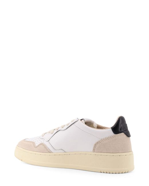 Autry White Medalist Low Leather Low-Top Sneakers With Suede Inserts