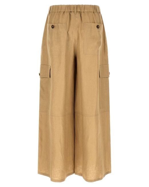 Weekend by Maxmara Natural Linen Cargo Pants