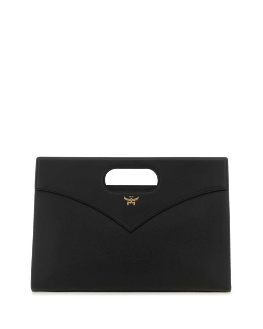 MCM Black Leather Diamond Handbag
