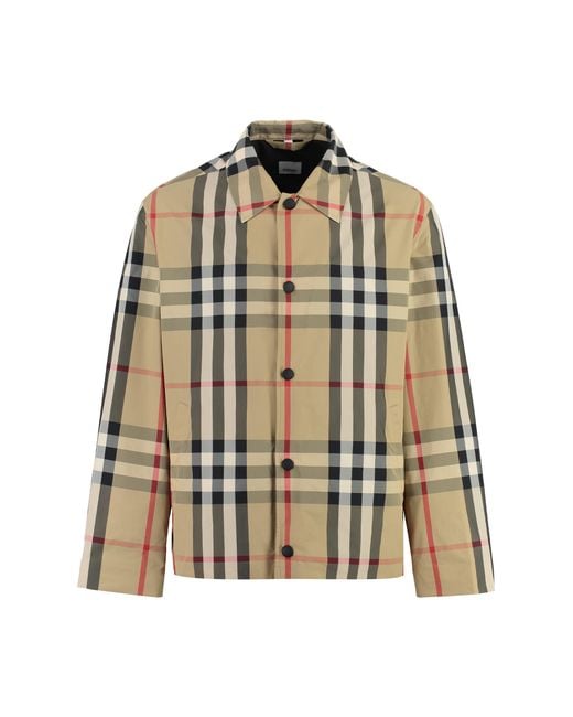 Burberry Natural Checked Jacket Polyamide Raincoats for men